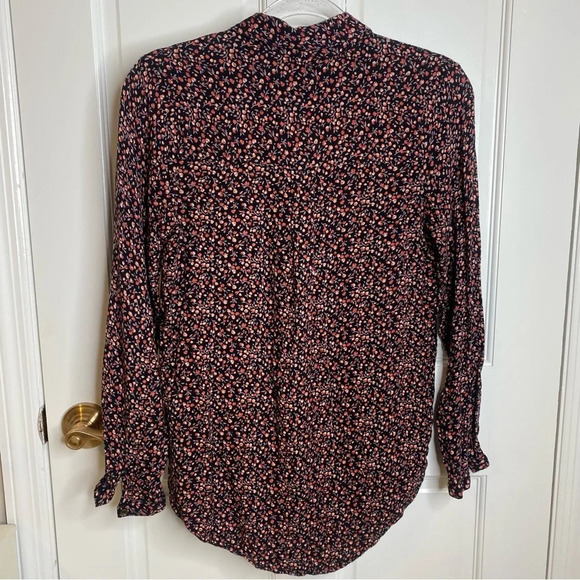 MUDD Women’s Button Down Rayon Gloral Black Res Blouse Top Tunic Button … - Picture 5 of 7
